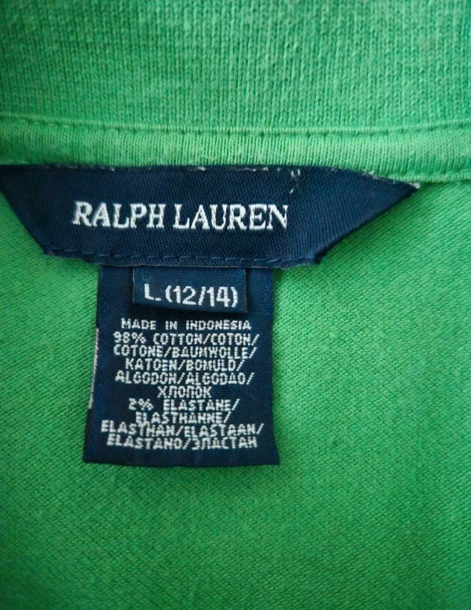 Groene polo met lange mouwen. Polo Ralph Lauren. Maat 12/ 14 jaar – photo 2